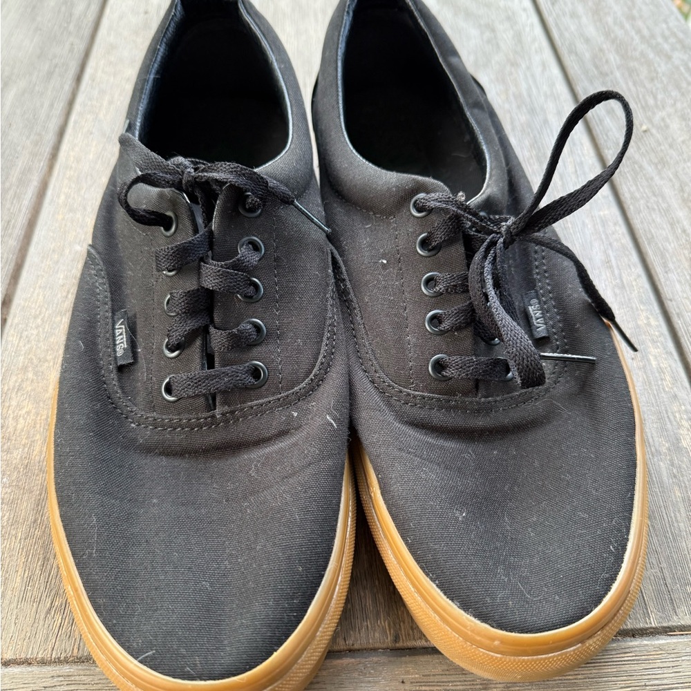 Vans Black and Brown Sneakers with Canvas Upper